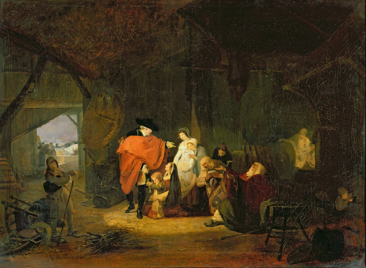 A bondade de Louis XVI (1754-93) durante o inverno de 1784, 1785 de Philibert Louis Debucourt