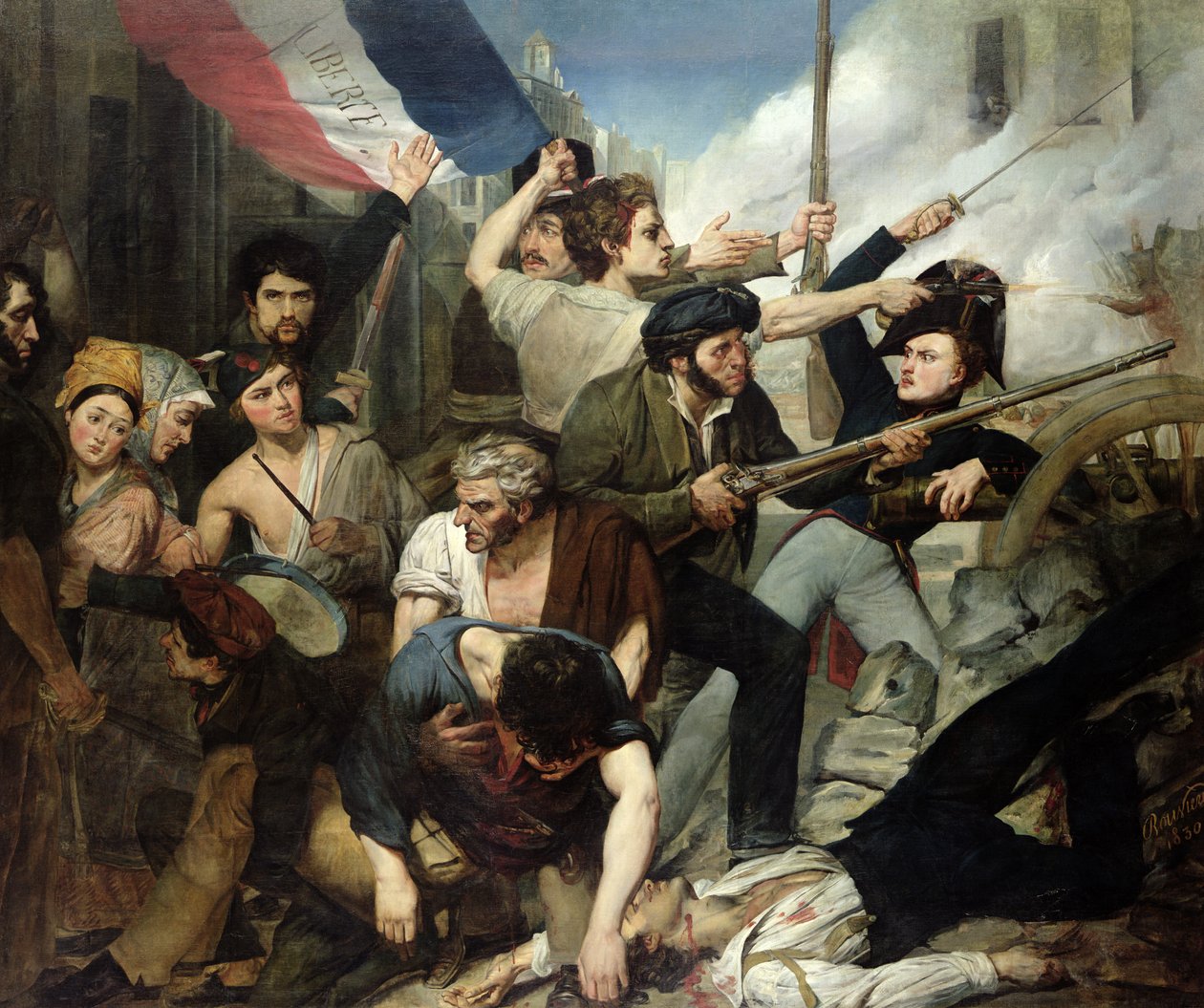 Cena da Revolução de 1830 de Philibert Rouviere