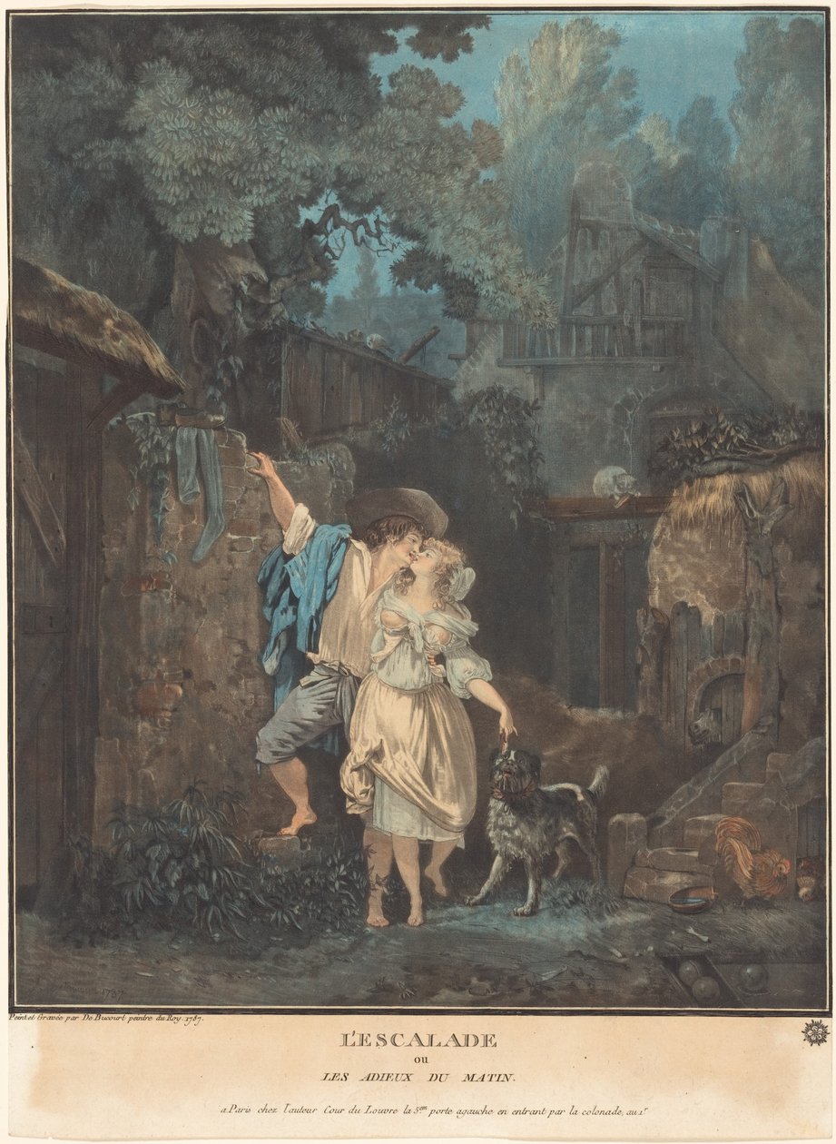 A escalada, ou as despedidas da manhã de Philibert-Louis Debucourt