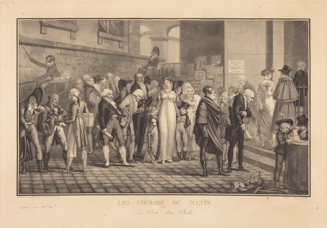 As corridas da manhã, ou a porta de um rico de Philibert-Louis Debucourt