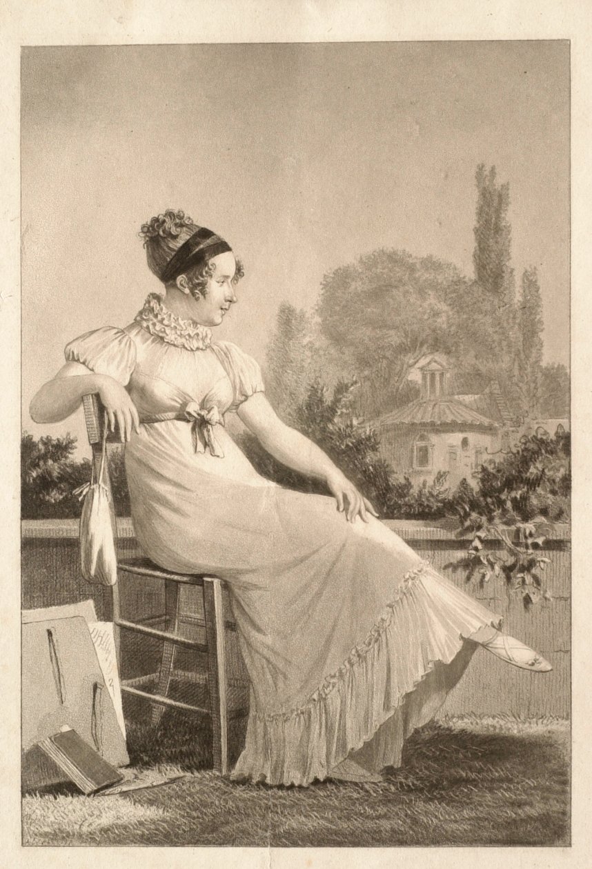 Retrato de uma jovem mulher de Philibert-Louis Debucourt