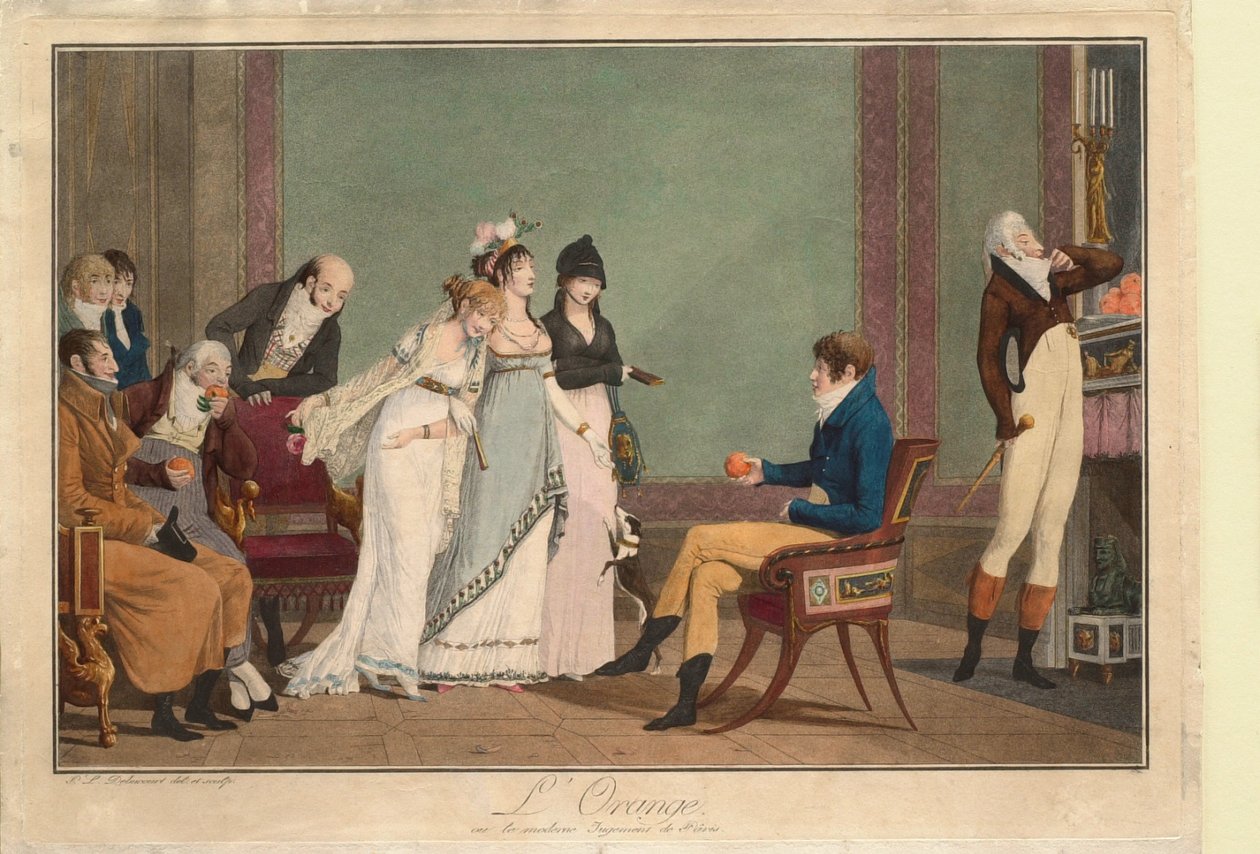 A laranja, ou O julgamento moderno de Páris de Philibert-Louis Debucourt