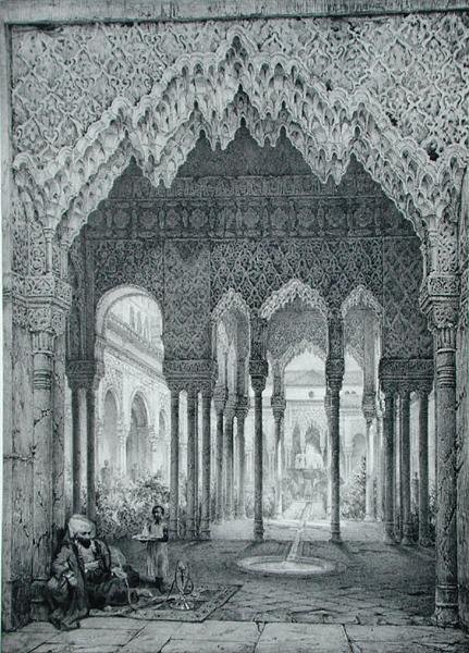 Entrada no Tribunal do Leão, Alhambra, Placa 4 de 
