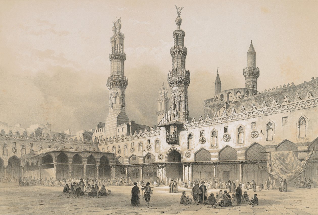 Pátio da Mesquita Al Ahzar de Philibert Joseph Girault de Prangey