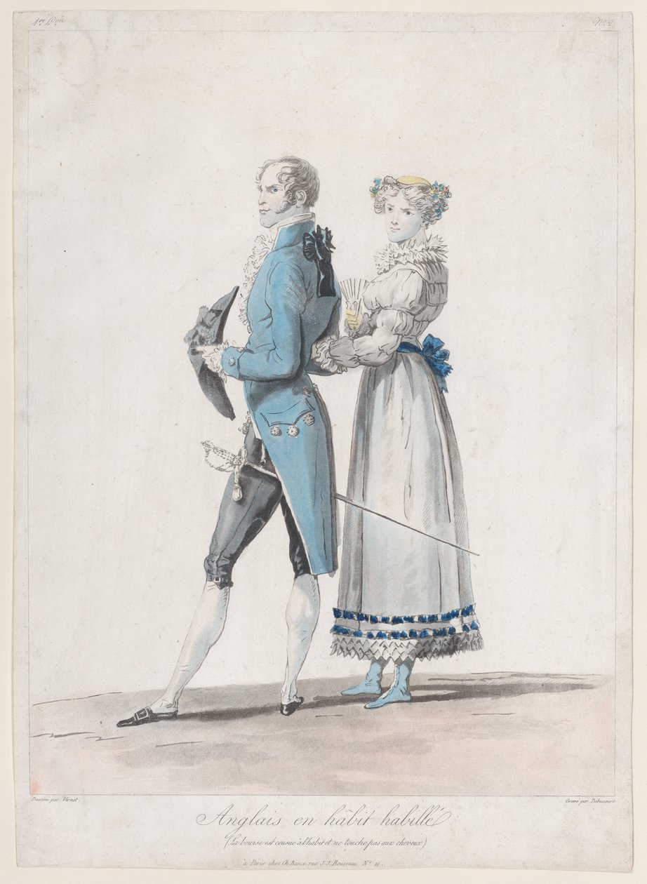 Englishman in Habit Habille, de Collections de Costumes Dessines, 1814-24., de Philibert Louis Debucourt