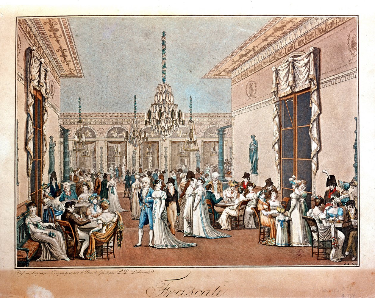 Café Frascati de Debucourt, início do século XIX. de Philibert Louis Debucourt