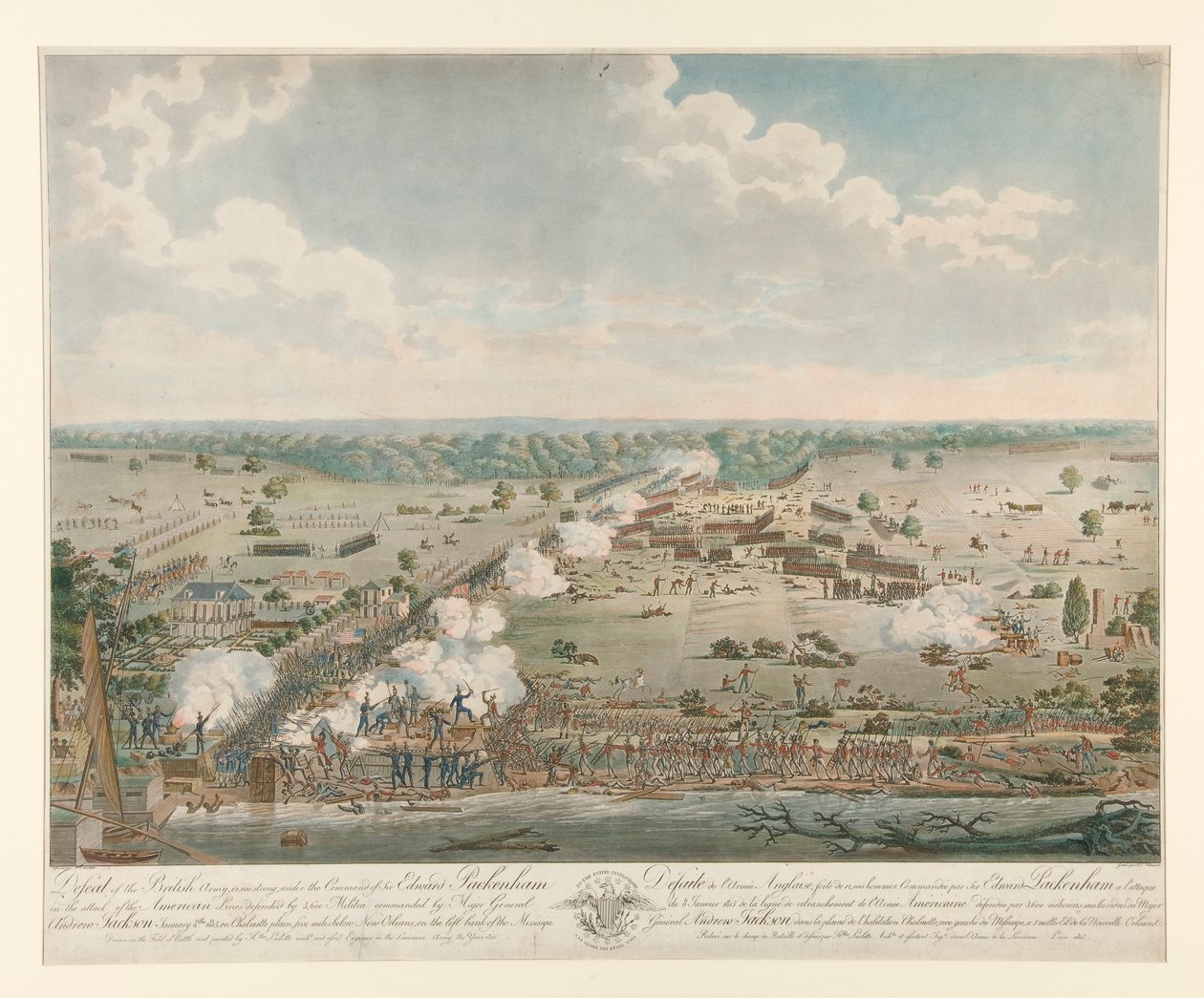 Derrota do Exército Britânico (Batalha de Nova Orleans) de Philibert Louis Debucourt