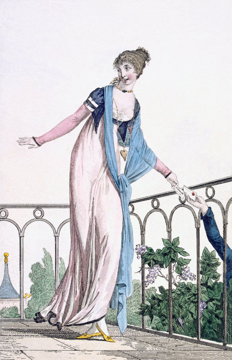 Correspondência furtiva, ilustração de &39;modos e modos do dia em Paris&39; de Philibert Louis Debucourt