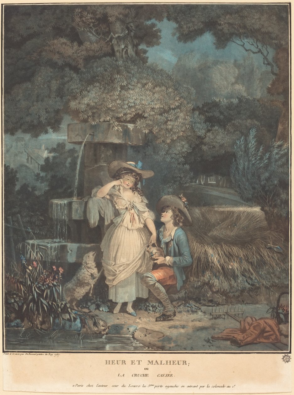 Heur et Malheur, ou o jarro quebrado de Philibert Louis Debucourt