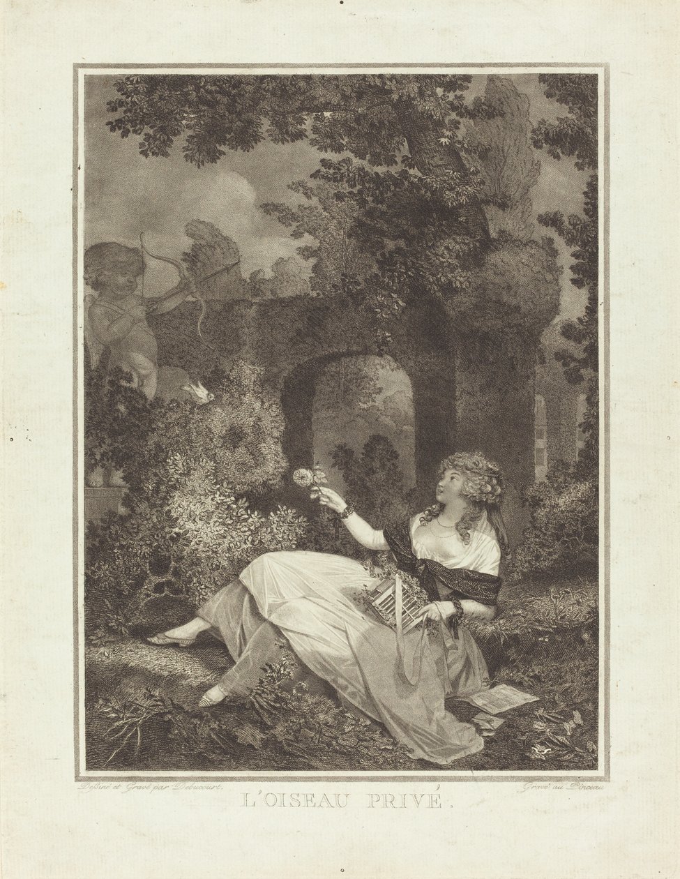 O pássaro privado de Philibert Louis Debucourt