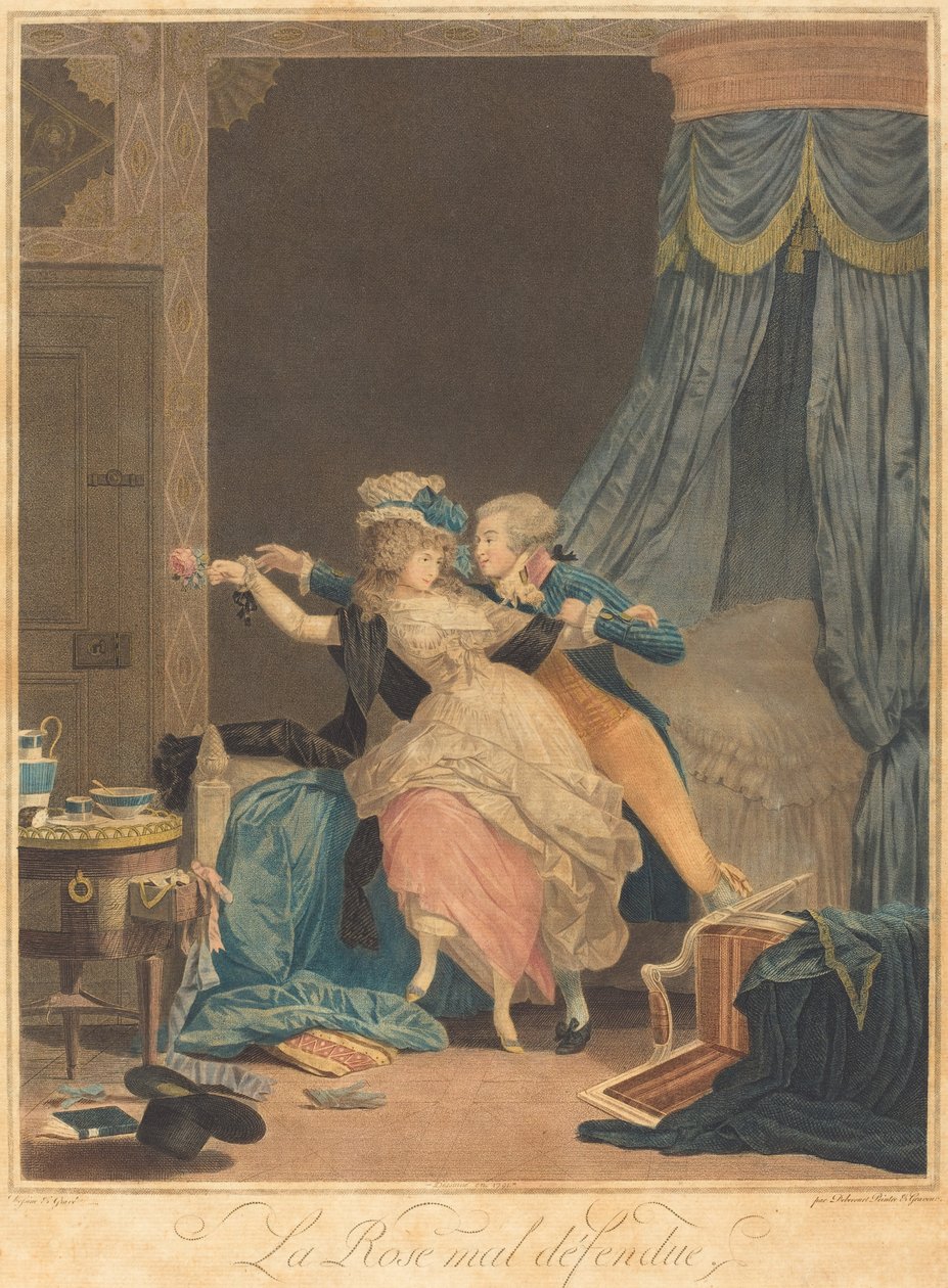 A mal defendida Rosa de Philibert Louis Debucourt