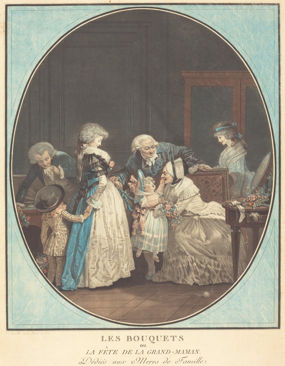 Os Buquês, ou Dia da Vovó de Philibert Louis Debucourt