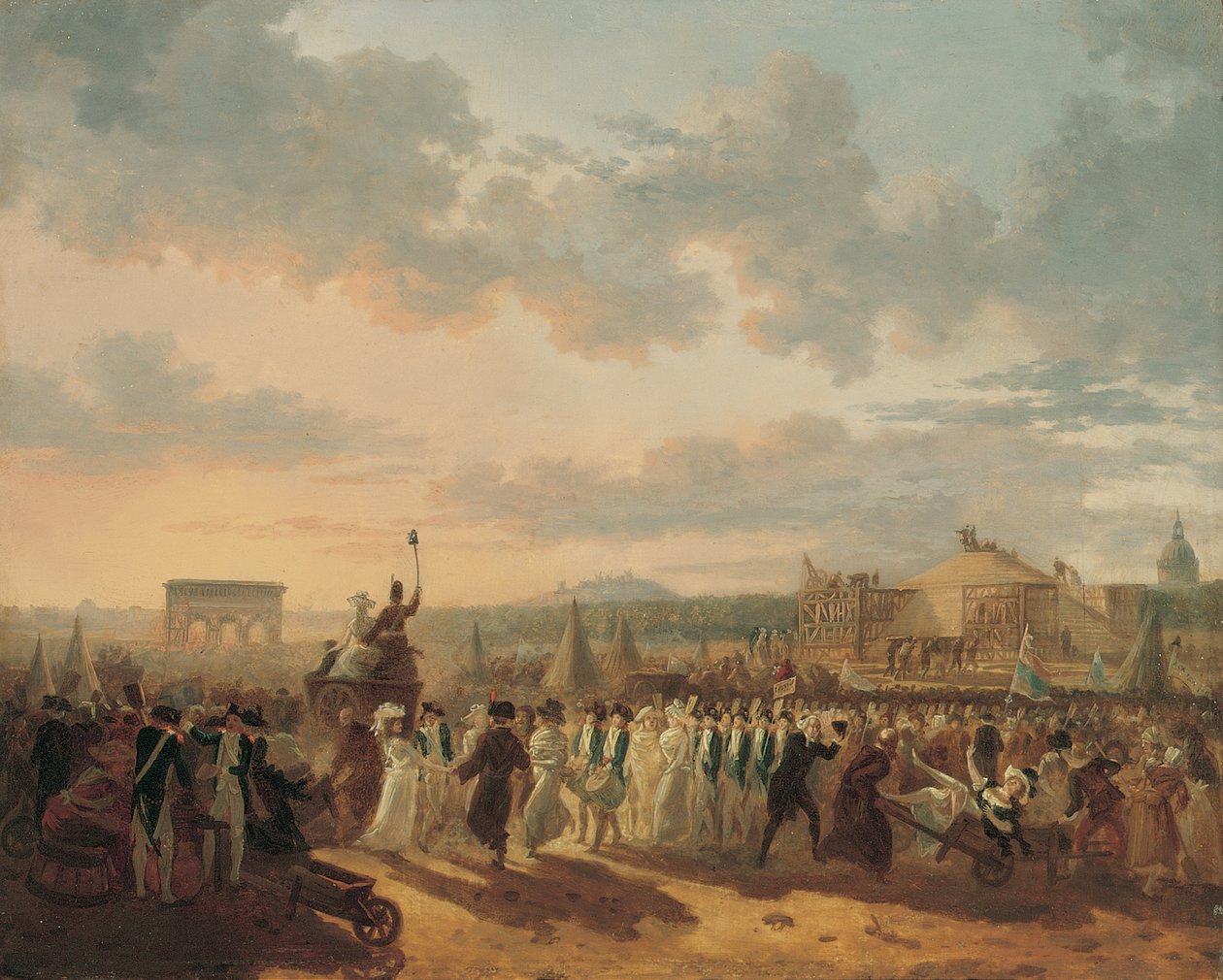 Preparativos para a Festa da Federação, 14 de julho de 1790 de Philibert Louis Debucourt