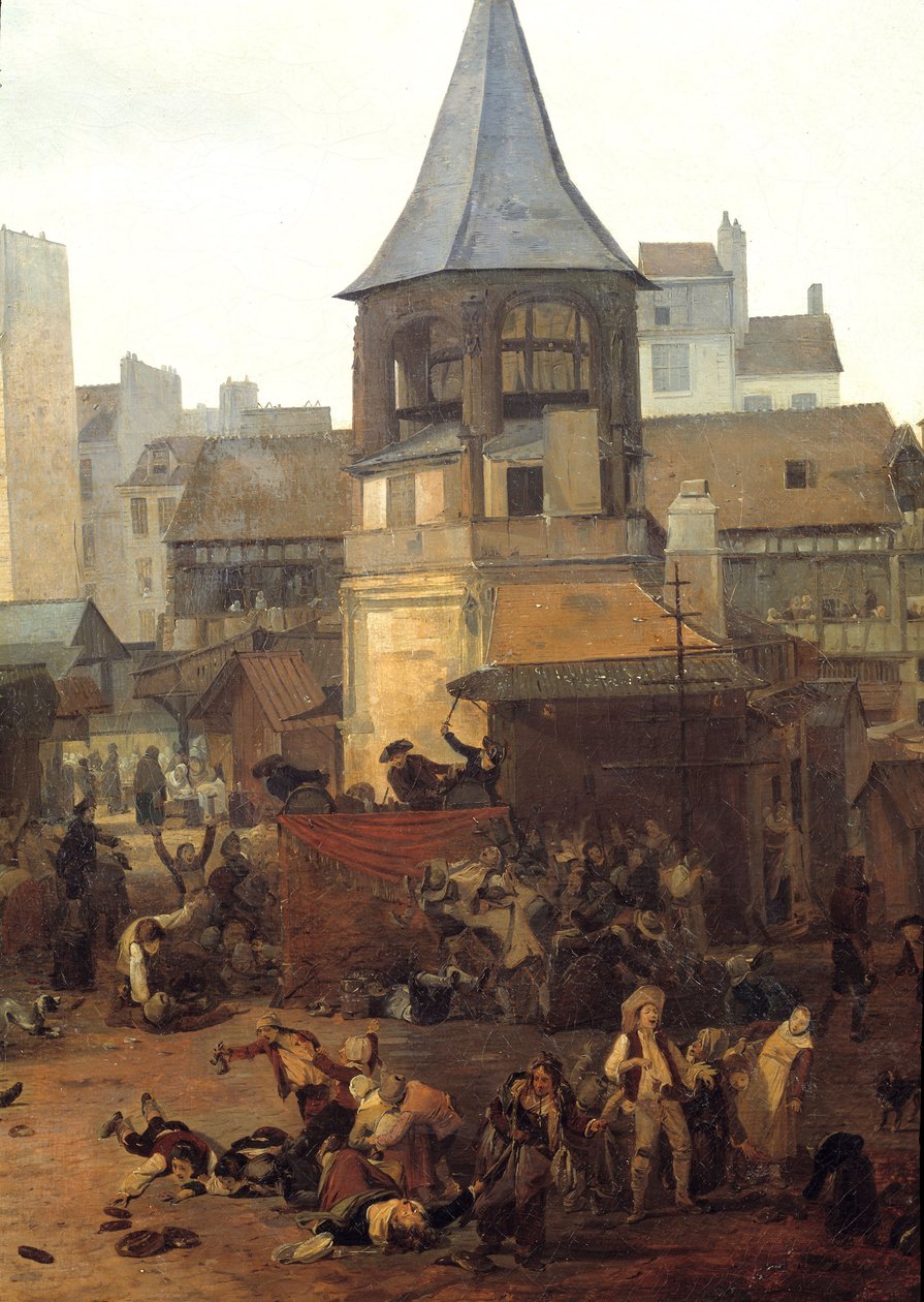 Rejouissances dados pela cidade de Paris aux Halles em 21/01/1782 por ocasião do nascimento do Dauphin Louis Joseph da França (1781-1789) Detalhe. Pintura de Louis Philibert Debucourt (1755-1832) 1782 Sol. 0,89x1,16 m Paris, Musee Carnavalet de Philibert Louis Debucourt