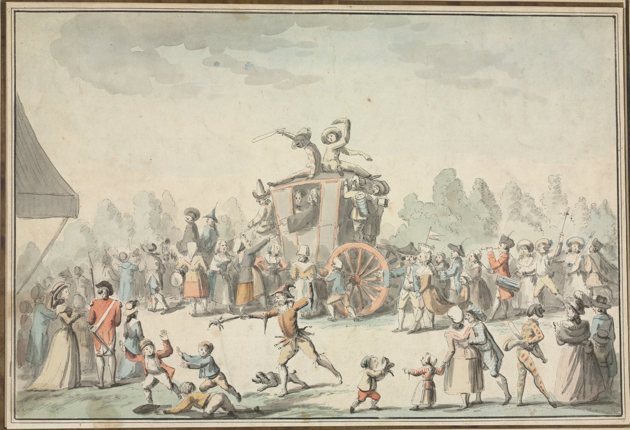 Cena de carnaval. de Philibert Louis Debucourt