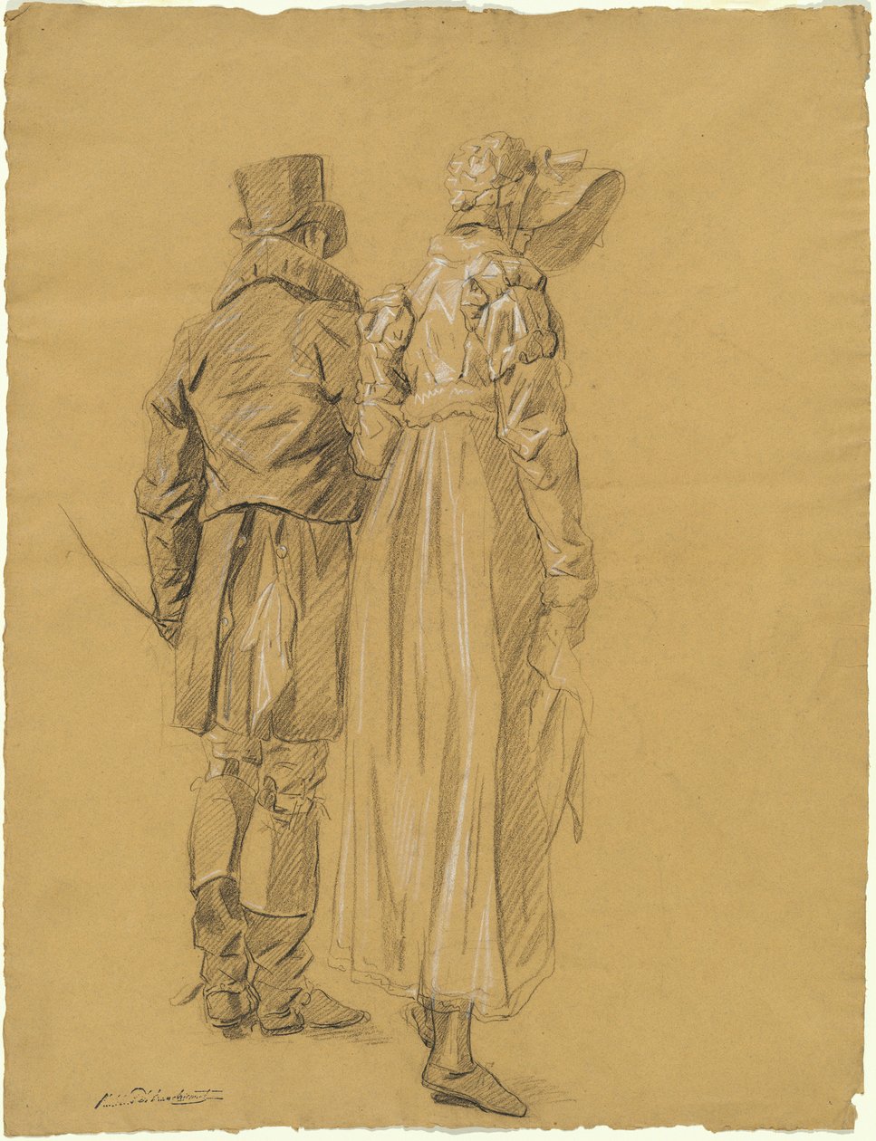 Um casal elegante visto de trás de Philibert d