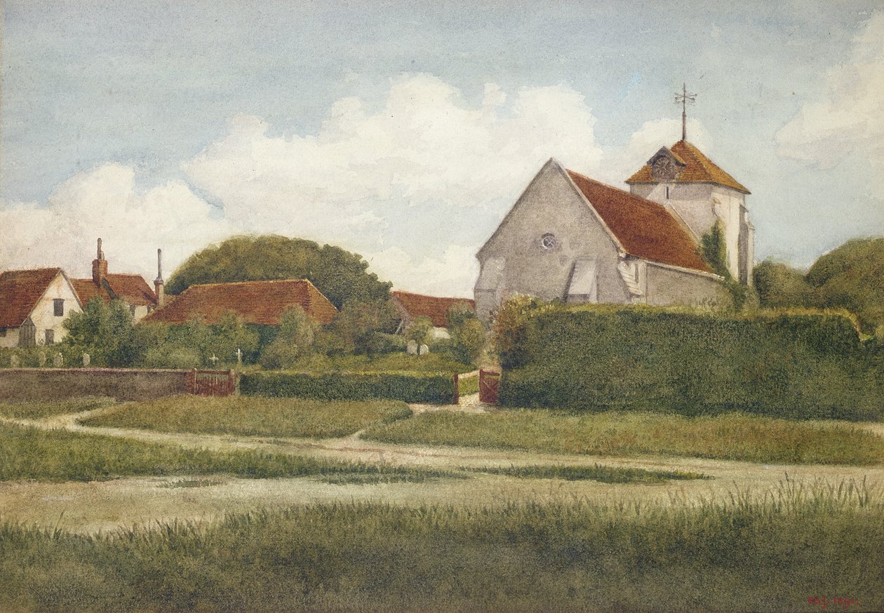A Igreja da Aldeia, 1891 de Philip Burne Jones