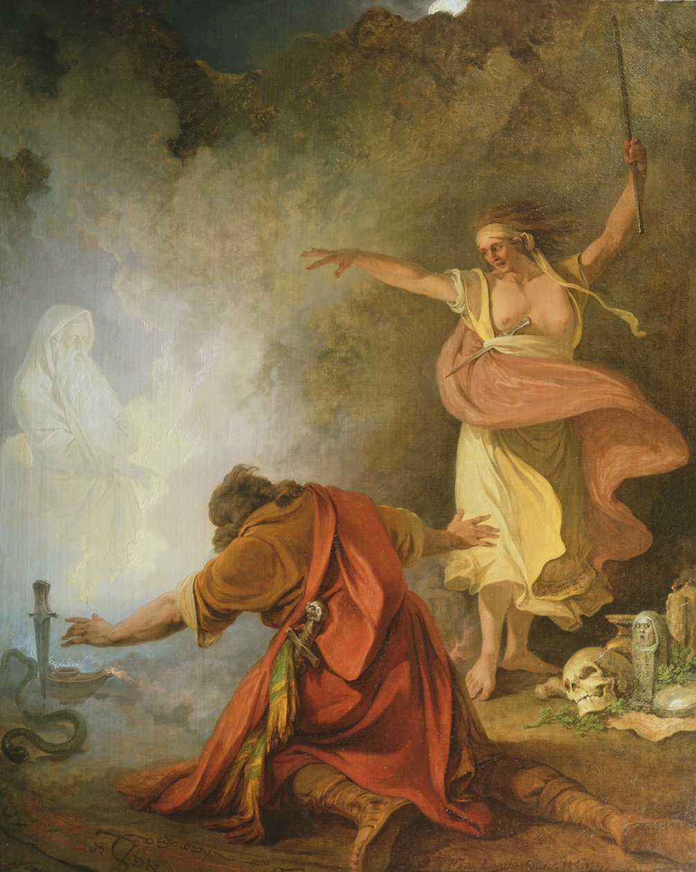 Saul e a bruxa de Endor, 1791 de Philip James de Loutherbourg