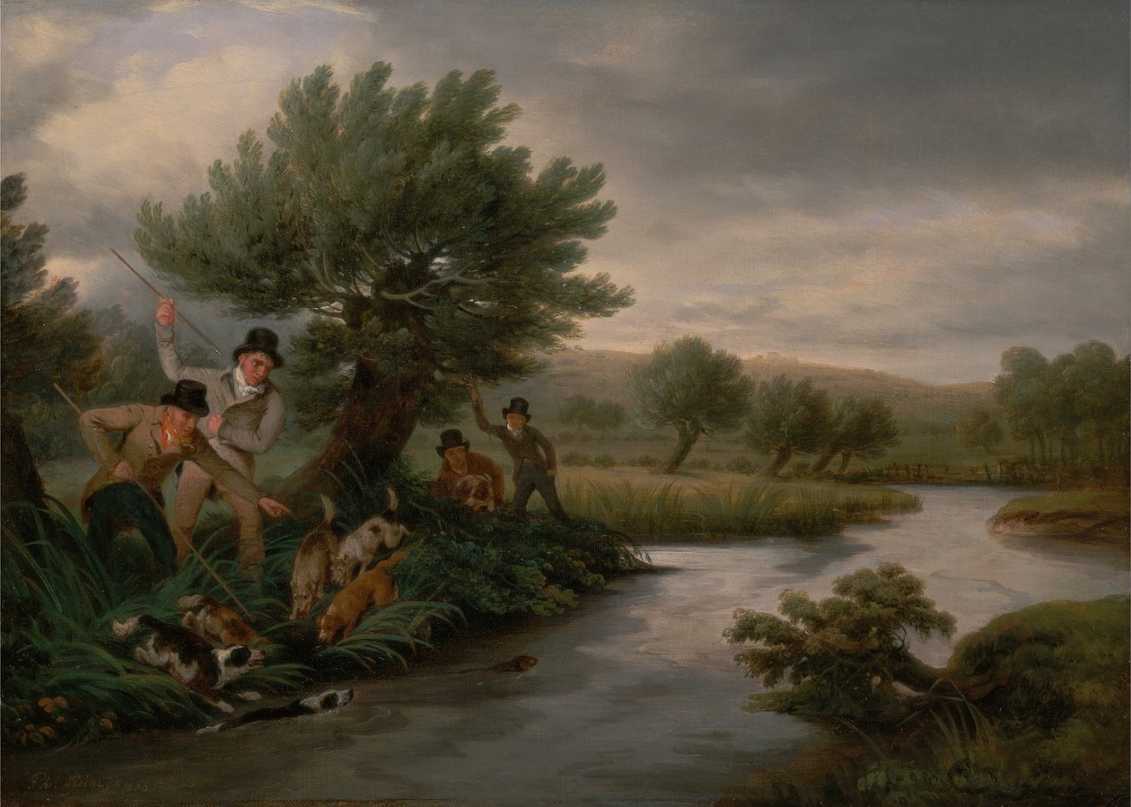 Spearing a lontra de Philip Reinagle
