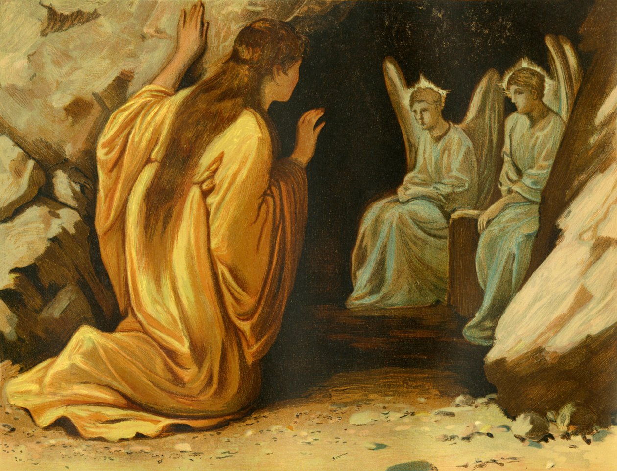 Maria Madalena no túmulo de Jesus de Philip Richard Morris
