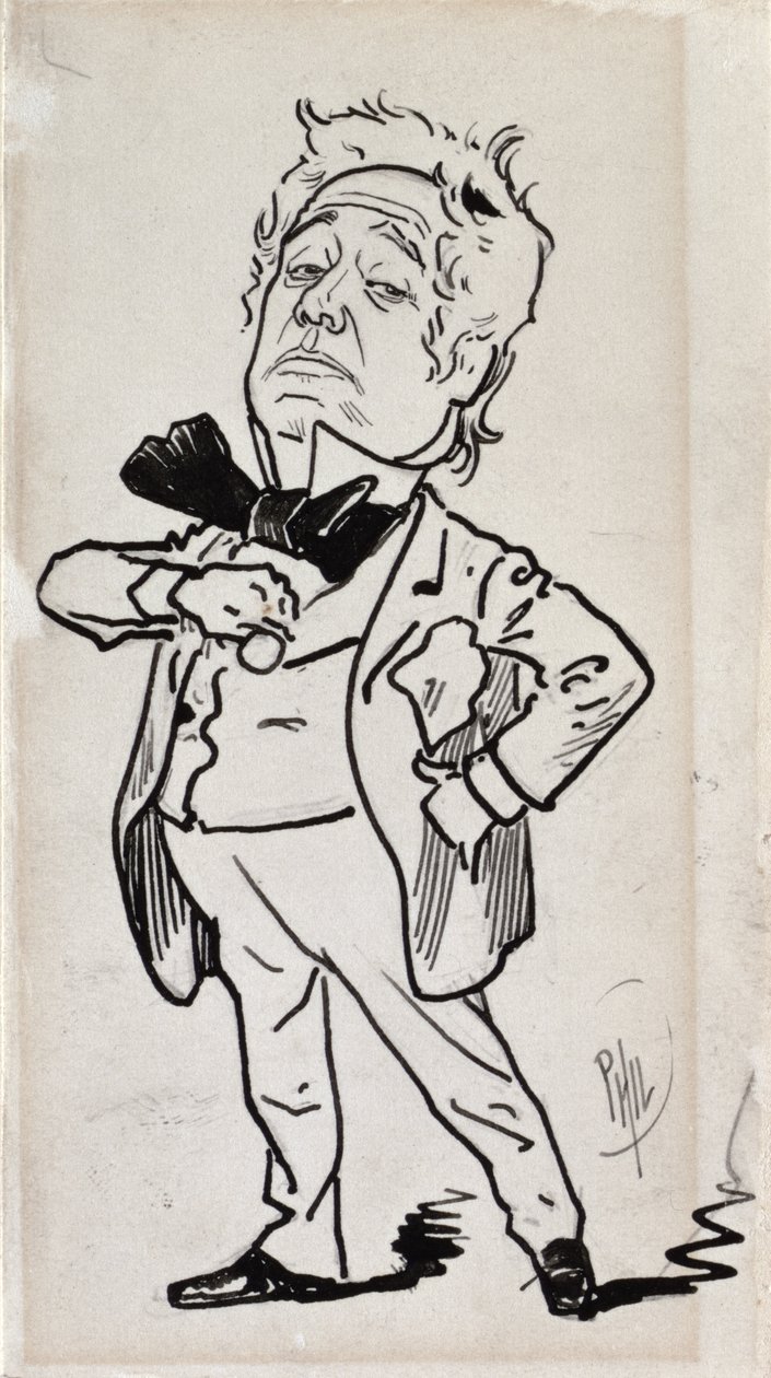 Johnny Toole (1830-1906) (caneta com traços de lápis no cartão) de Philip William May