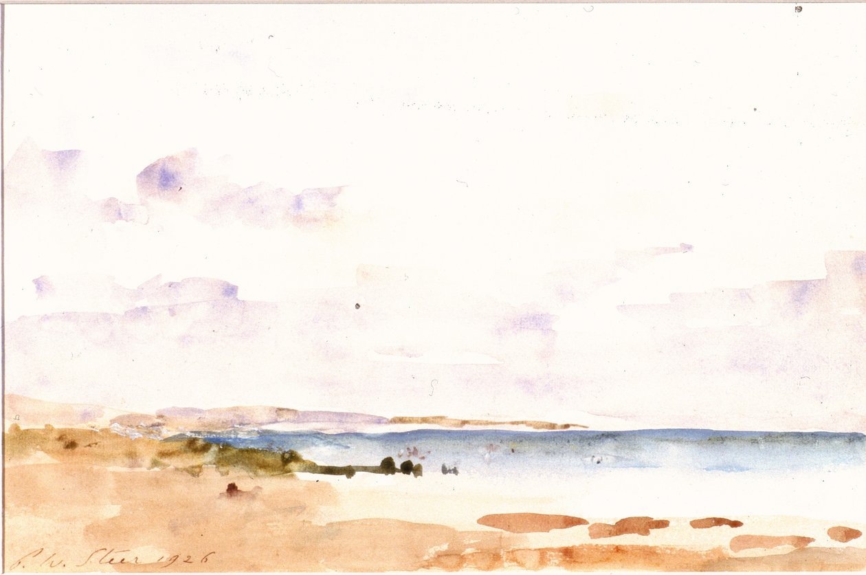 Coast Scene (wc no papel, colado no cartão) de Philip Wilson Steer
