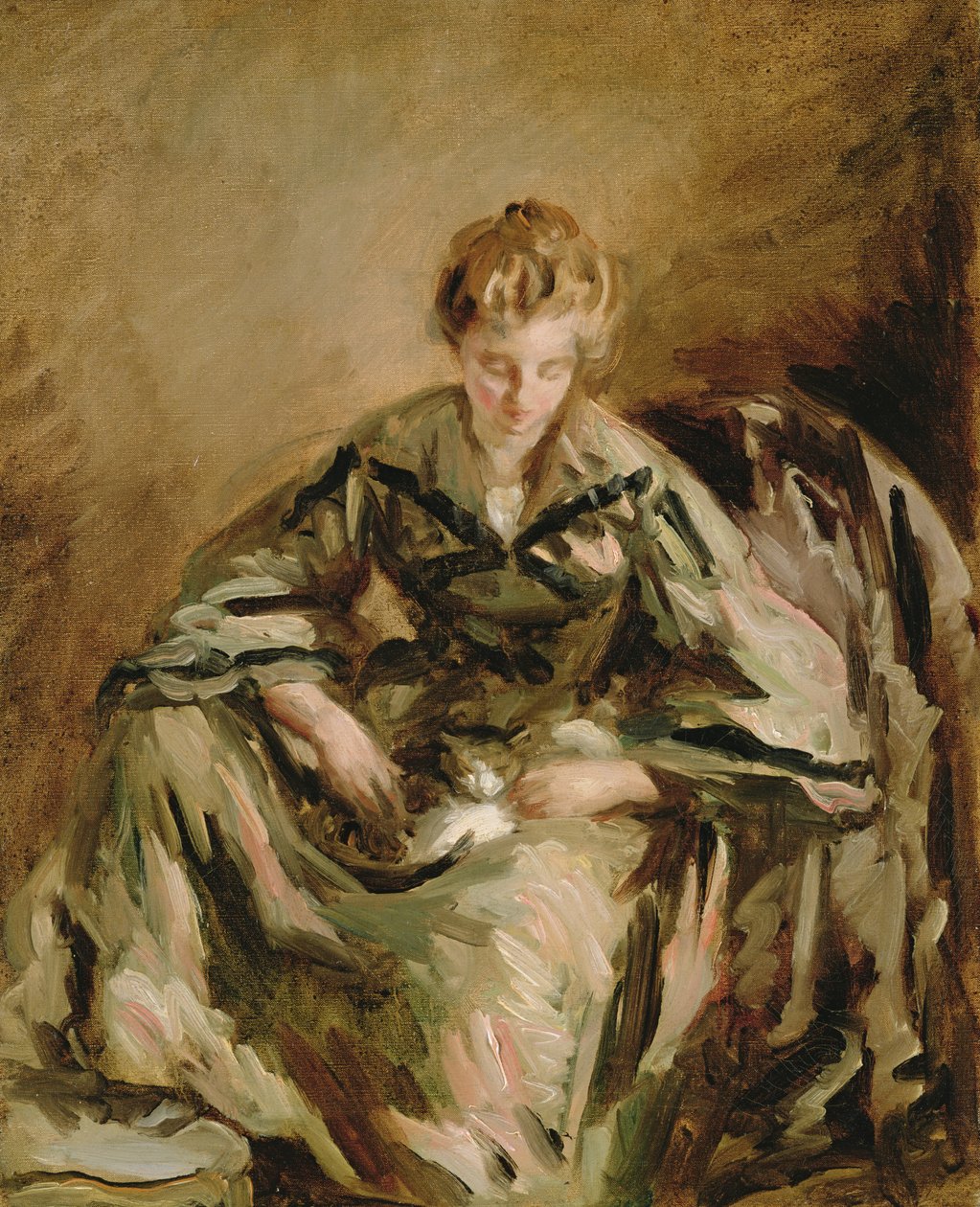 Menina com gato de Philip Wilson Steer