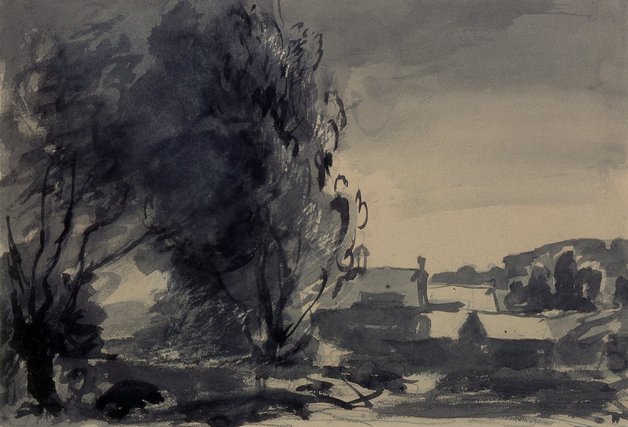 Casas Entre as Árvores, 1902 (wc on paper) de Philip Wilson Steer