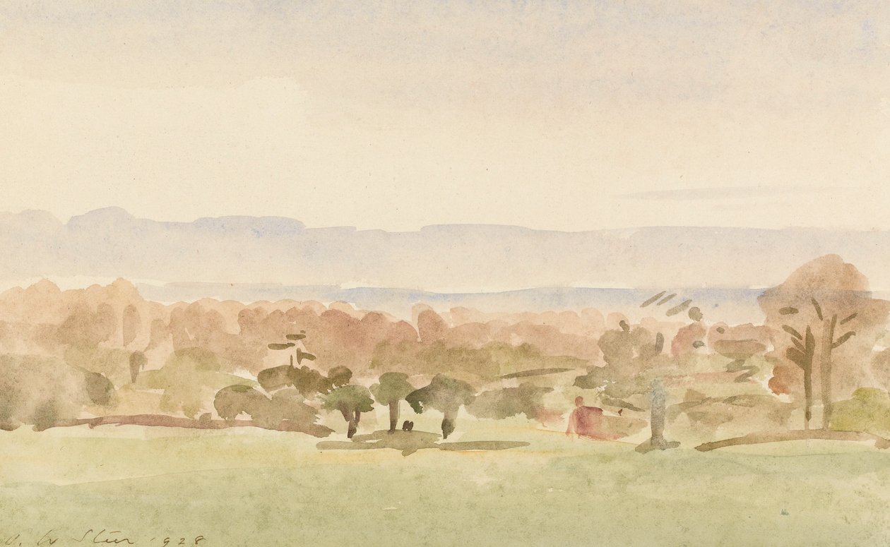 Paisagem, possivelmente Framlingham, Suffolk de Philip Wilson Steer