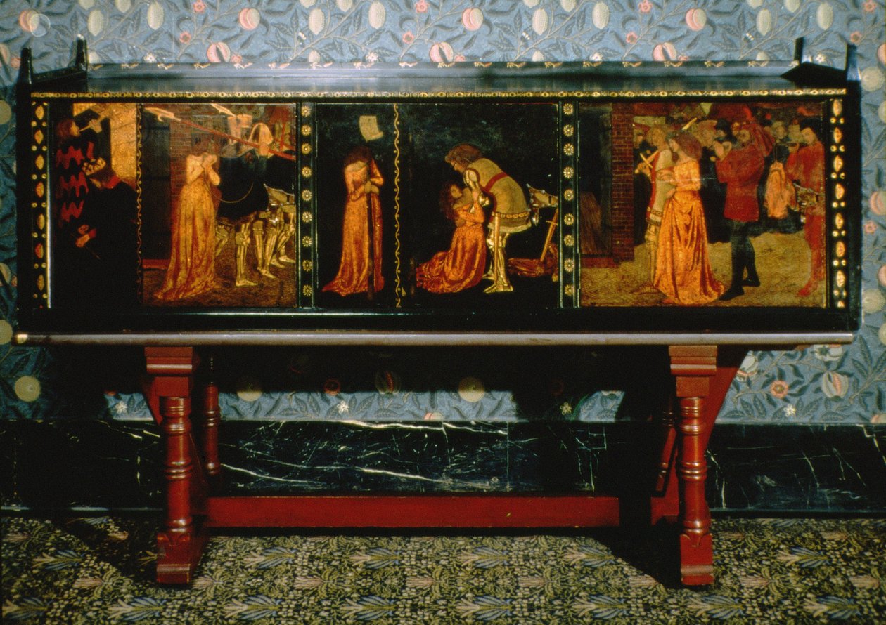Armário St. George, 1861 (carvalho com painéis pintados) de Philip Webb