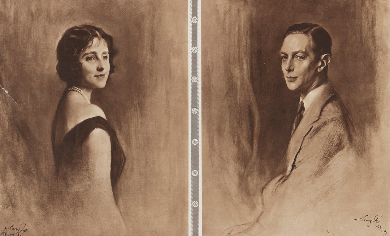 O Rei Jorge VI e a Rainha Isabel de Philip Alexius de (after) Laszlo
