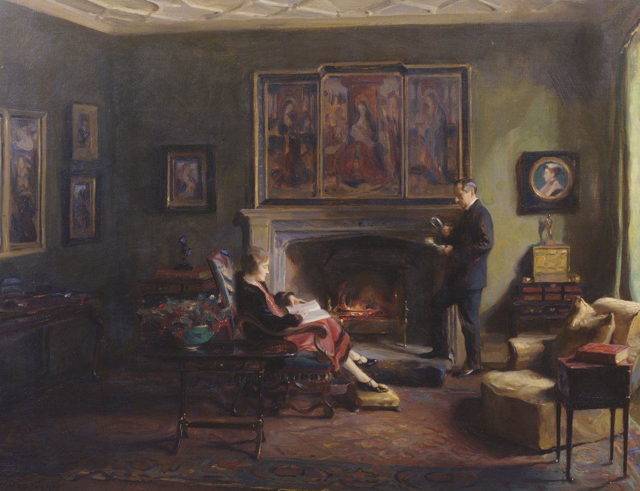 Interior com Visconde e Viscondessa Lee de Fareham de Philip Alexius de Laszlo