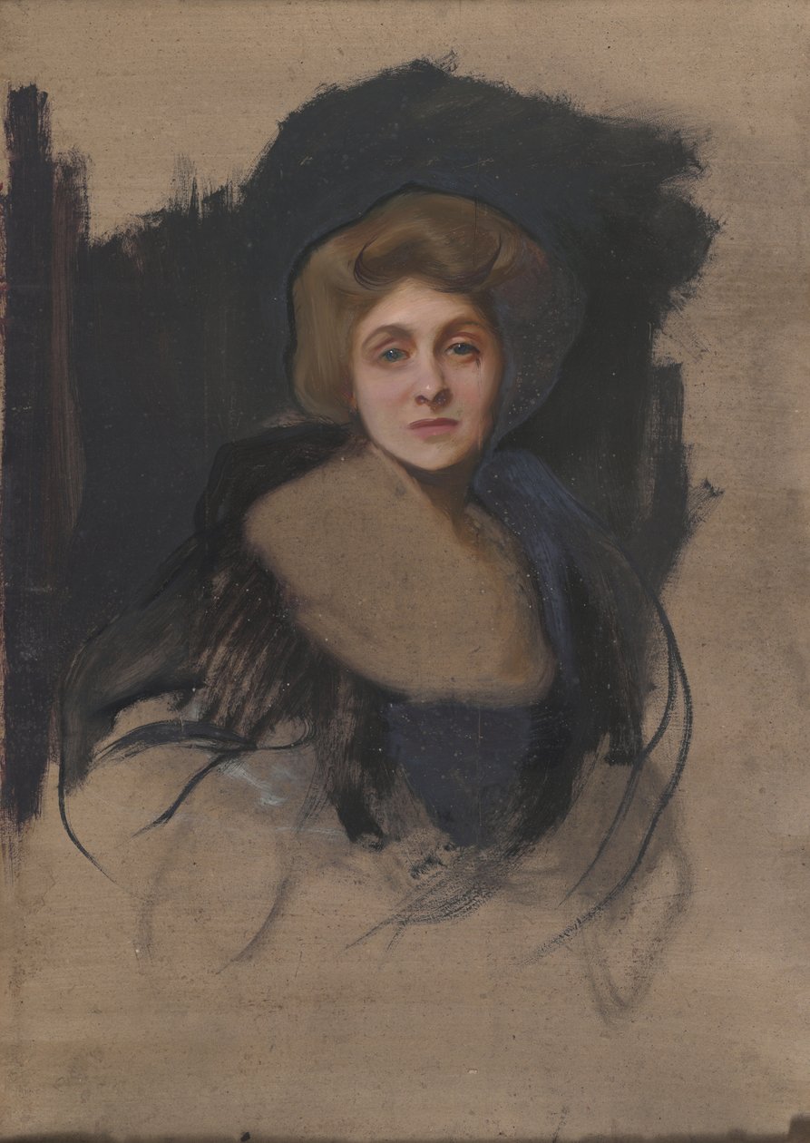Esboço para retrato da Viscondessa Lee de Fareham (verso) de Philip Alexius de Laszlo