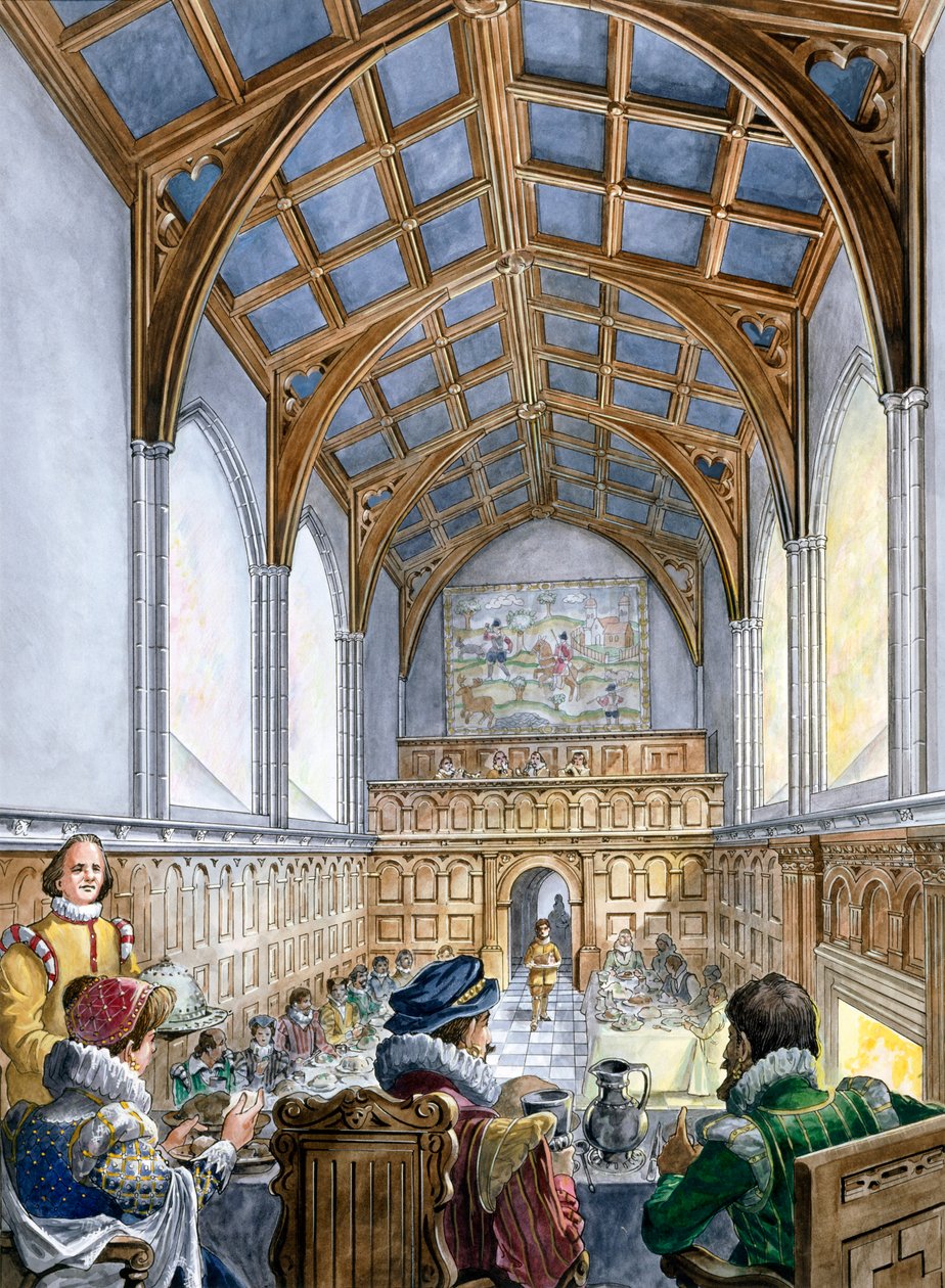 Grande Salão, Castelo de Old Wardour, século XVI c1995-c1999. de Philip Corke