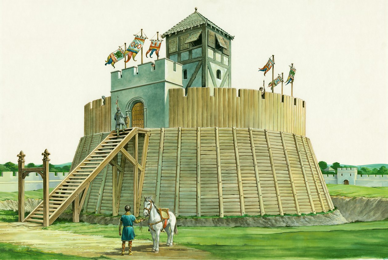 Torre de vigia normanda no Castelo Bramber, West Sussex, c1995-c2009 de Philip Corke
