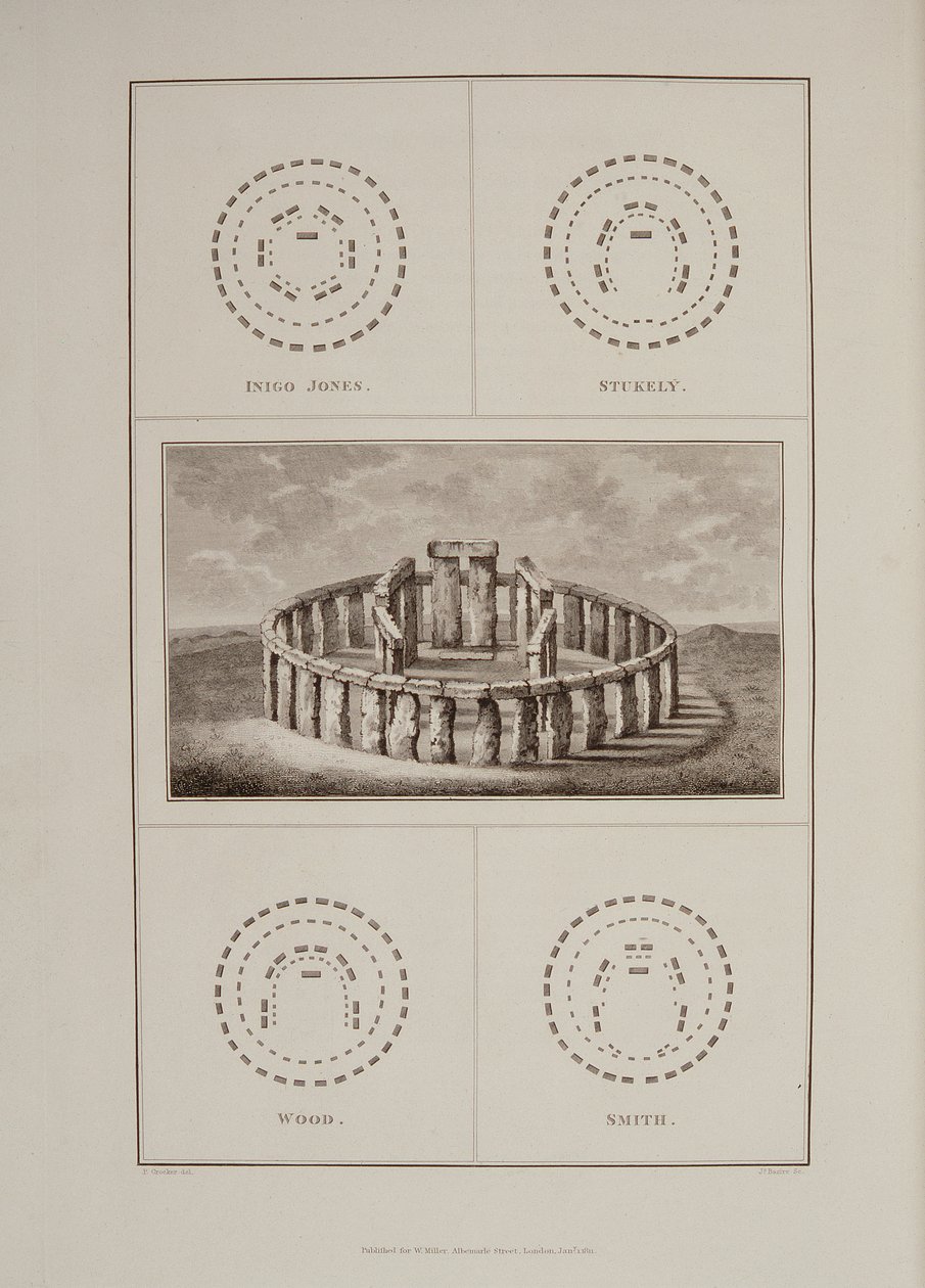 Vista de Stonehenge, de Sir Richard Colt Hoares A história da antiga Wiltshire, gravada por James Basire, Londres, 1810-11 de Philip Crocker