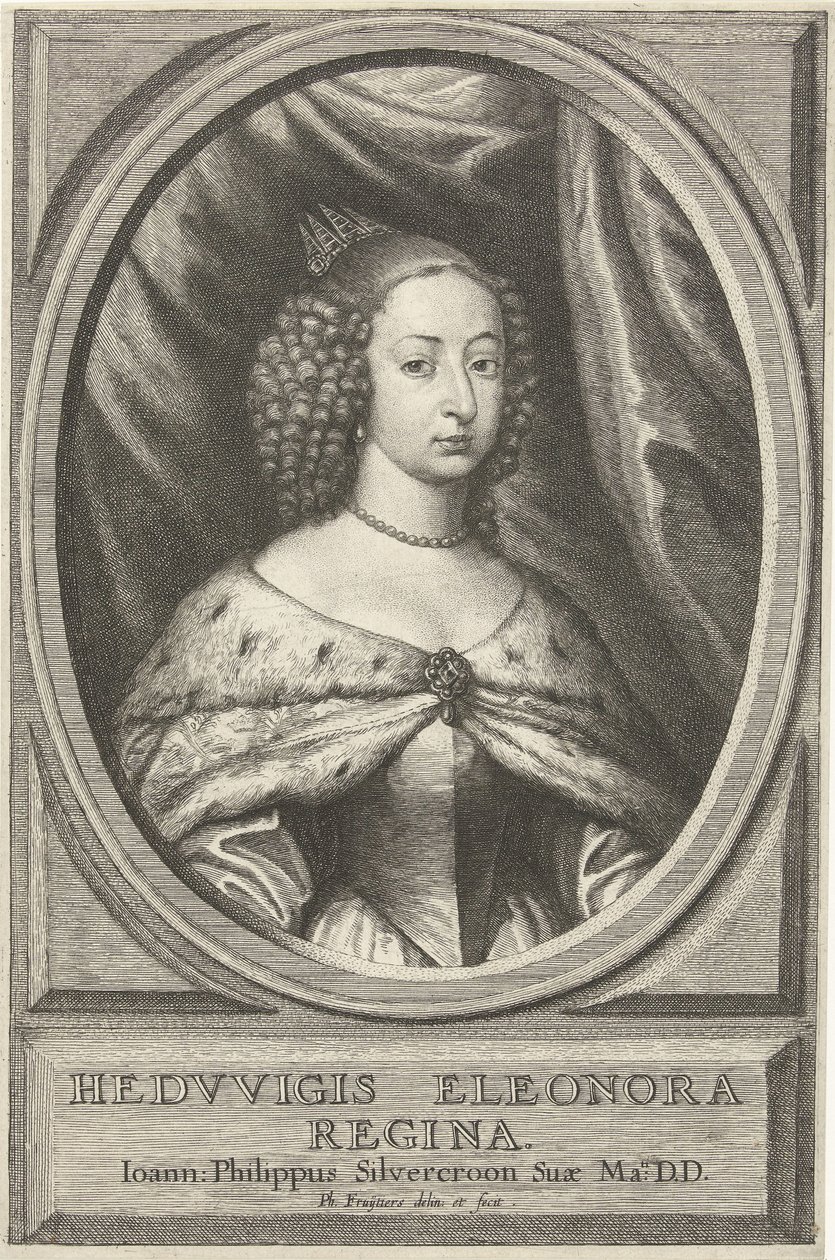 Retrato de Hedwig Eleonora, Rainha da Suécia de Philip Fruytiers