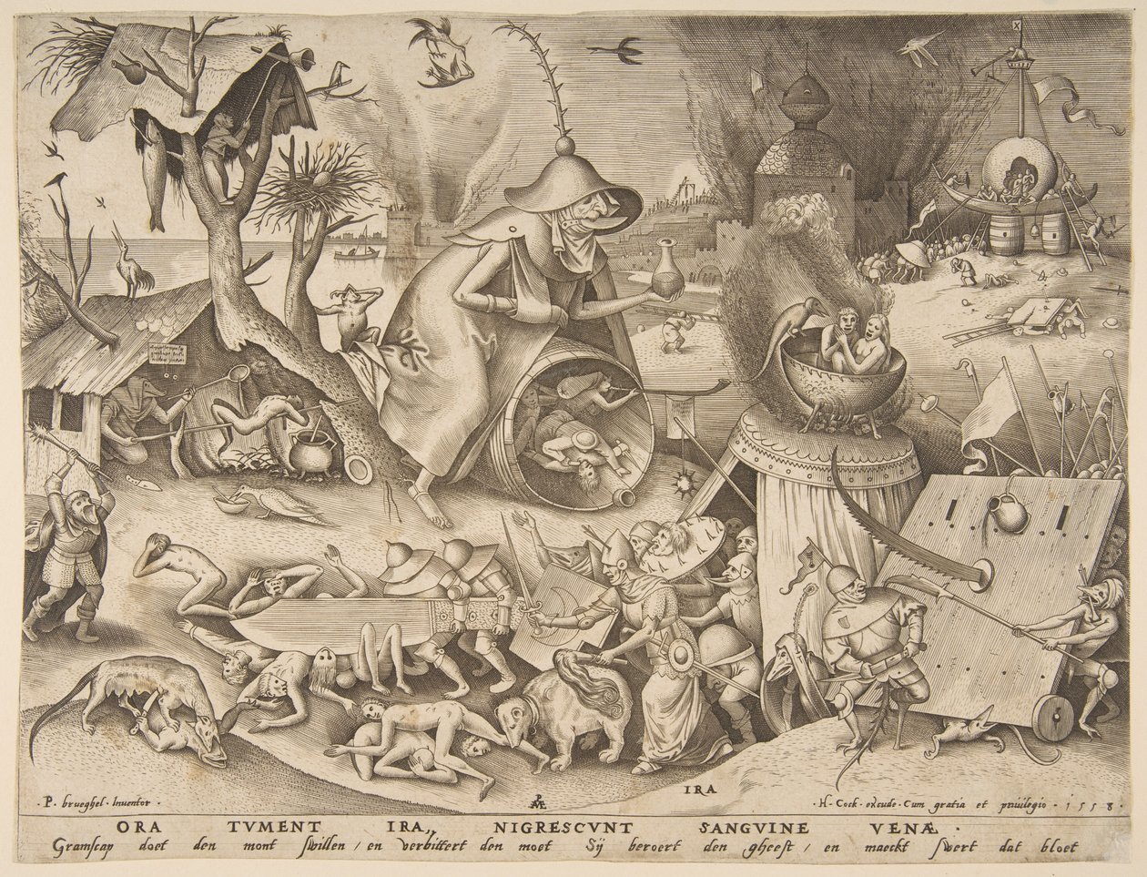 Raiva Ira, da série Os Sete Pecados Capitais, 1558. de Philip Galle