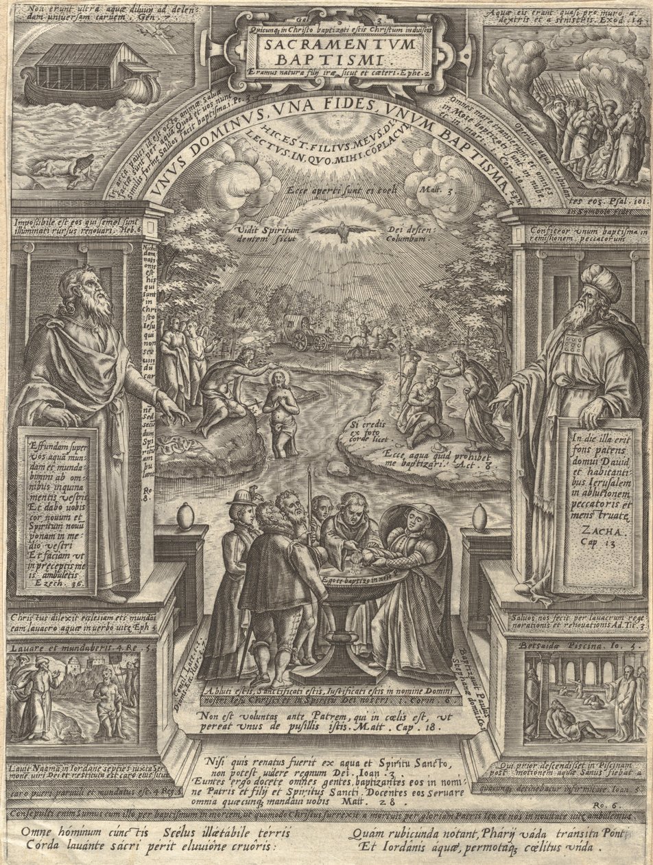 Batismo, da série Os Sete Sacramentos, 1576., 1576. de Philip Galle