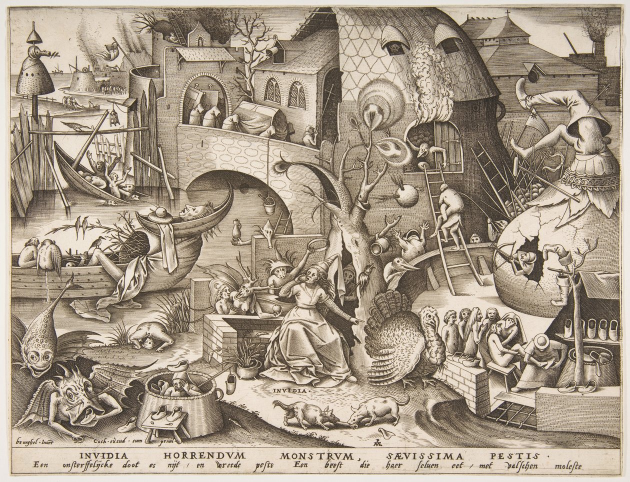 Inveja Invidia de Os Sete Pecados Capitais, 1558. de Philip Galle