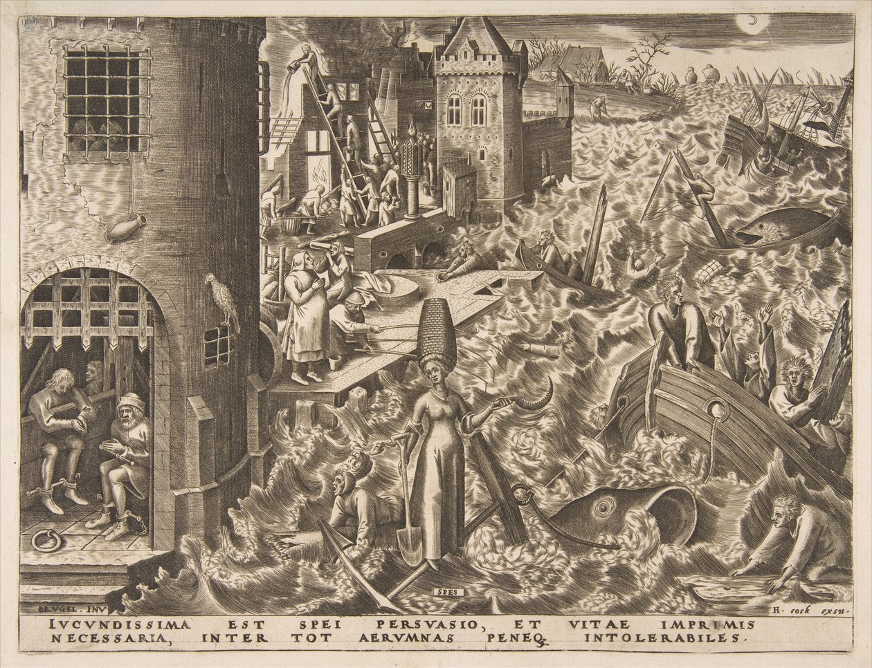 Hope Spes da série The Virtues, 1559-60. de Philip Galle