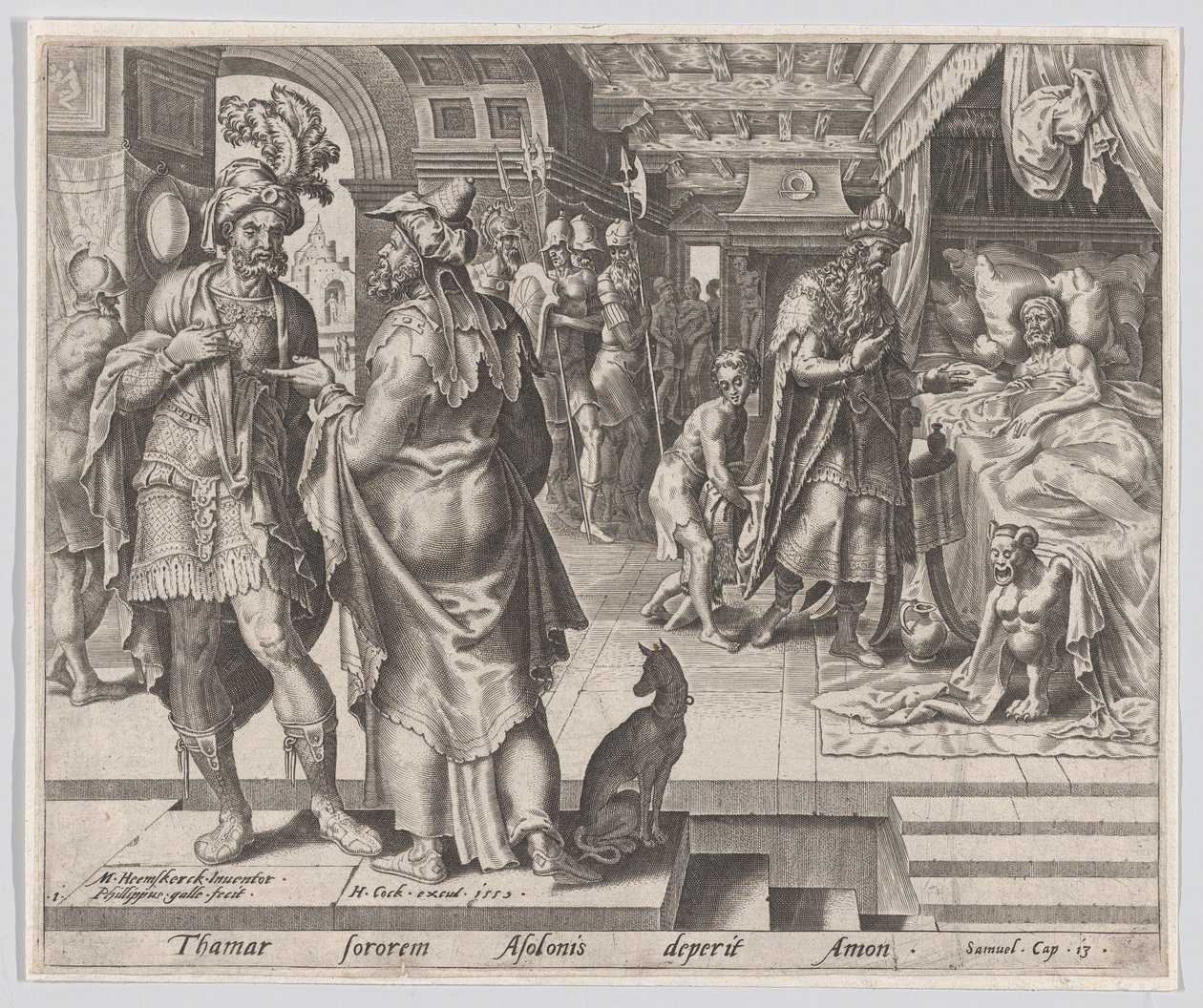 Jonadab Aconselhando Amnon, de A História de Tamar e Amnon, placa 1, 1559., 1559. de Philip Galle
