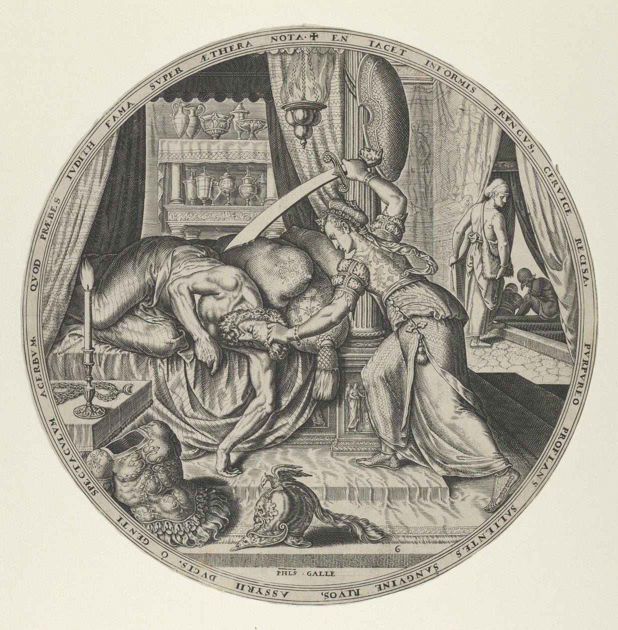 Judith de Famous Women from the Old Testament, conjunto de 6. de Philip Galle