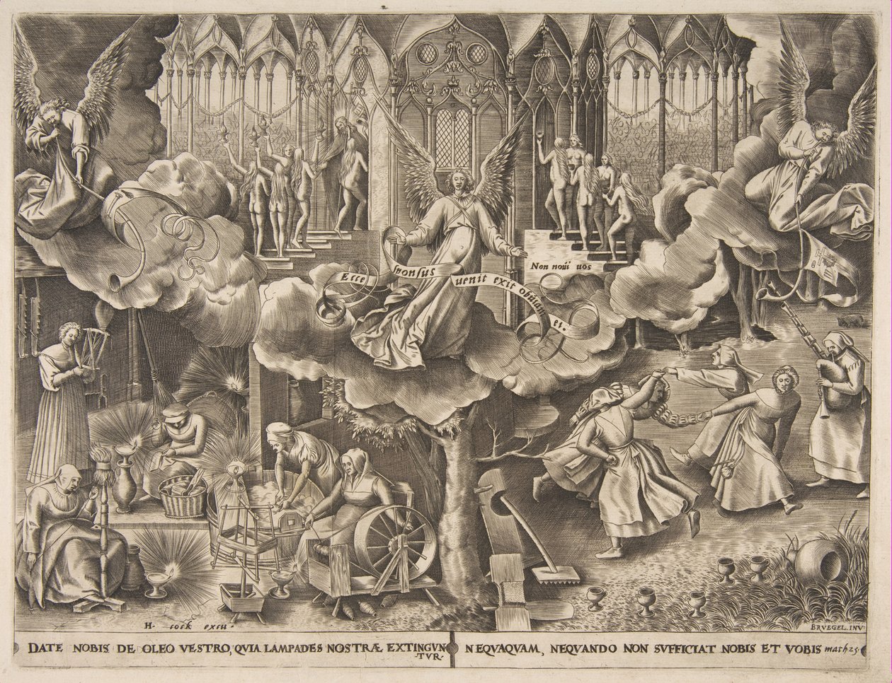 A parábola das virgens sábias e tolas, ca. 1560-63. de Philip Galle