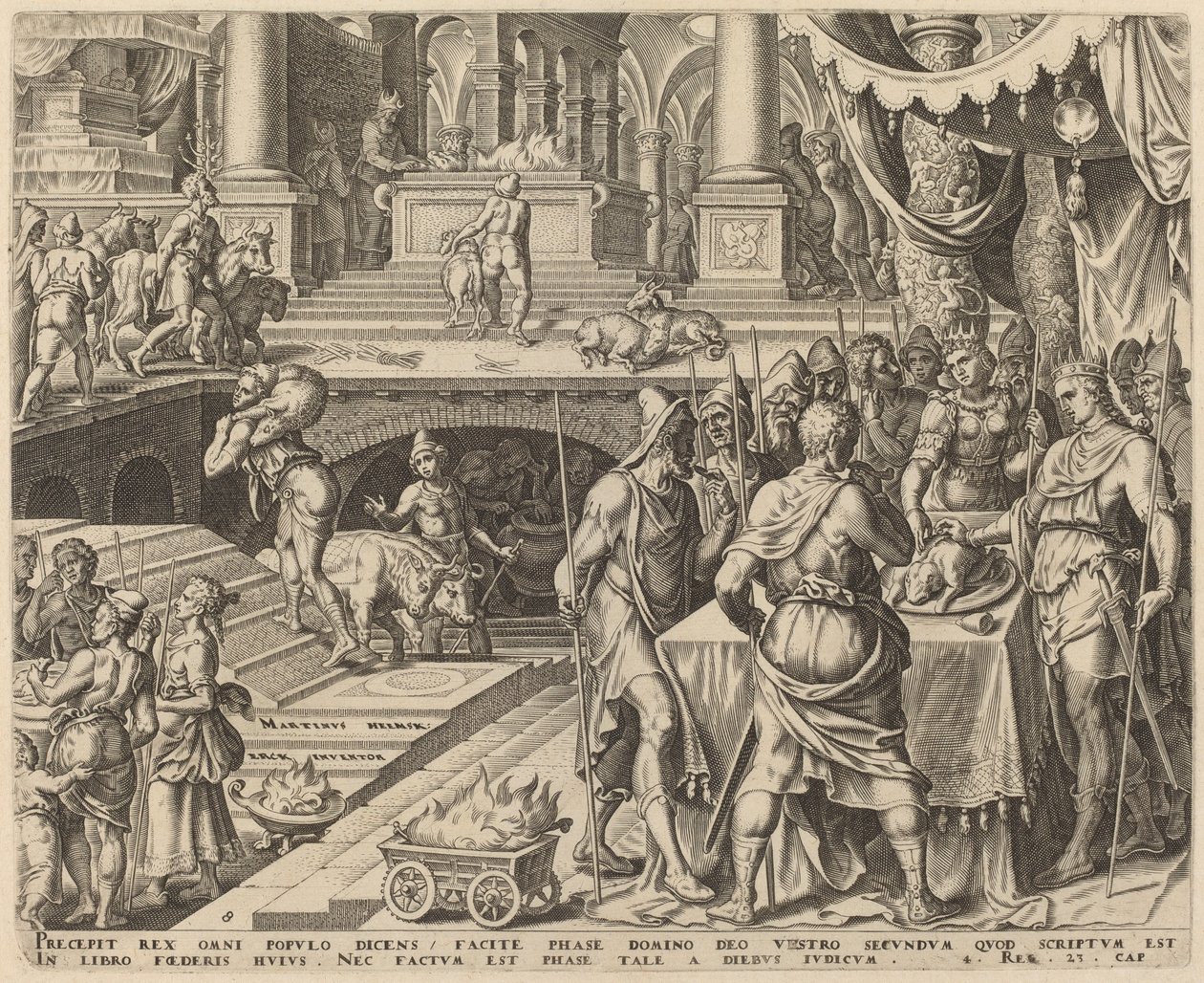 Josias celebrando a Páscoa de Philip Galle, after Maerten van Heemskerck