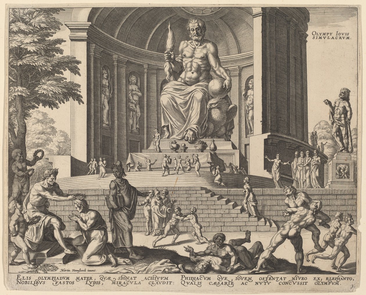 Imagem olímpica de Júpiter (A Estátua de Júpiter em Olímpia) de Philip Galle, after Maerten van Heemskerck