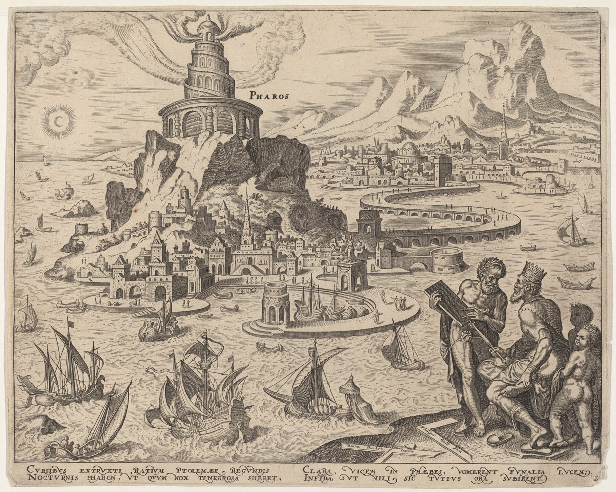 Pharos (O Farol de Alexandria) de Philip Galle, after Maerten van Heemskerck