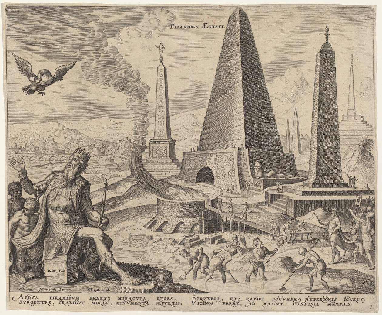 Piramides Aegypti (As Pirâmides do Egito) de Philip Galle, after Maerten van Heemskerck