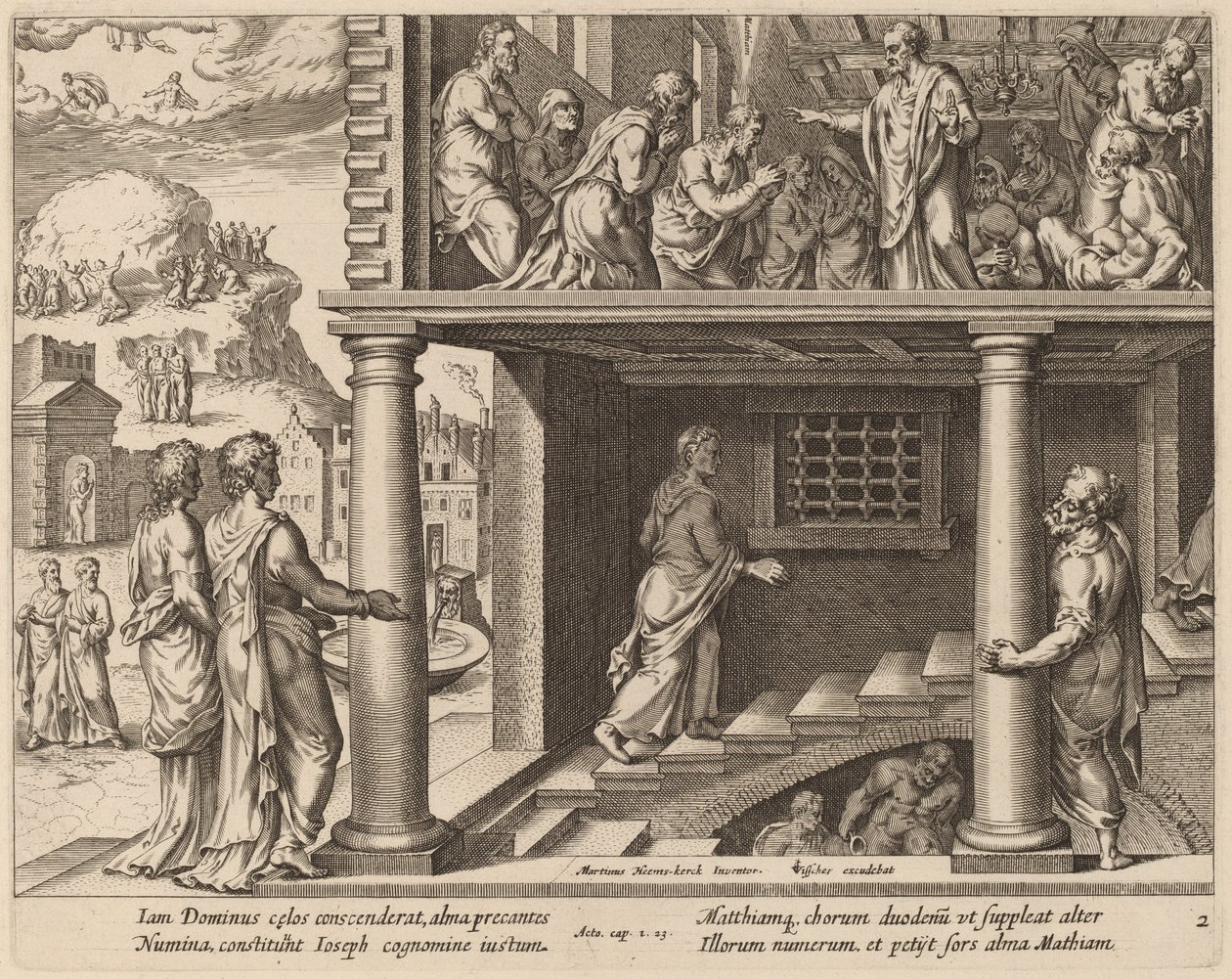 A escolha de São Matias de Philip Galle after Maerten van Heemskerck