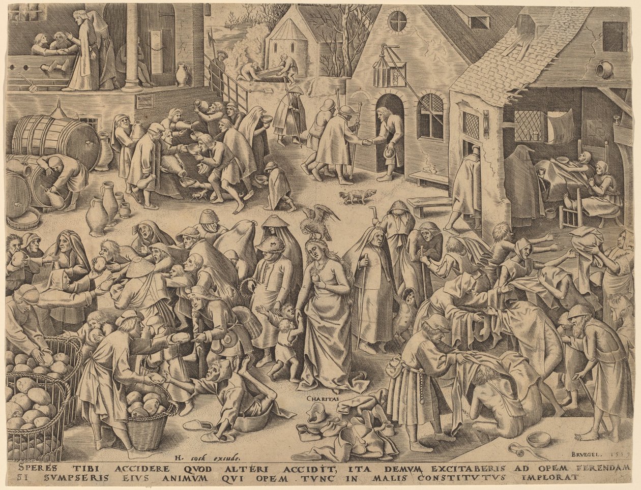 Caridade [reto] de Philip Galle after Pieter Bruegel the Elder